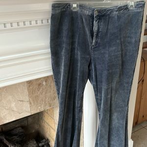 Aerie green corderoy flare pants blue/grey size 12